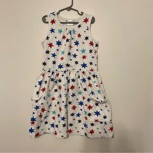 Hanna Andersson Girls White with Red and Blue Stars Dress